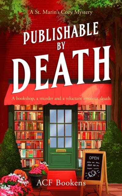Publishable by Death book cover featuring a cozy bookshop.