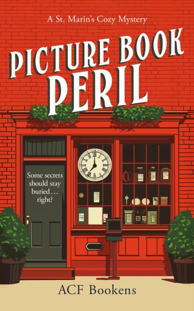 Picture Book Peril book cover featuring a red brick building with a storefront.