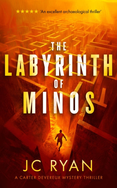 The Labyrinth of Minos book cover featuring a maze and a running figure.