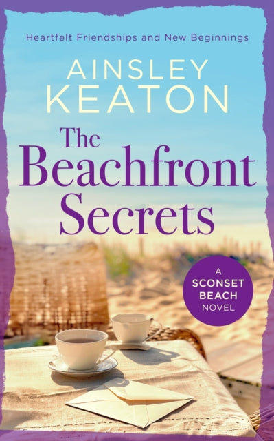 The Beachfront Secrets by Ainsley Keaton book cover with beach scene.