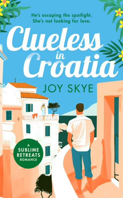 Book cover for Clueless in Croatia featuring a couple on a balcony.