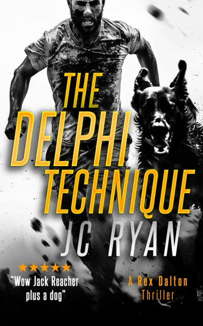 The Delphi Technique book cover features a man and a dog running.