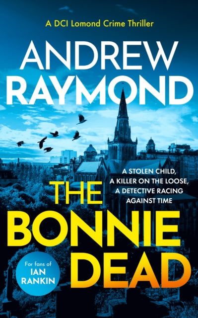 The Bonnie Dead book cover featuring a cityscape and birds.