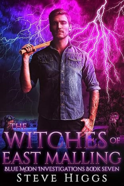 Book cover for The Witches of East Malling featuring a man holding a bat.