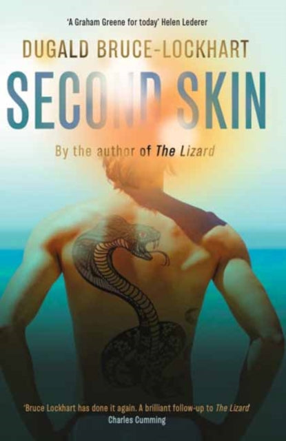 Book cover for "Second Skin" featuring a man with a cobra tattoo.