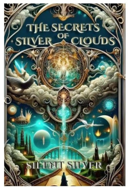 Book cover art for "The Secrets of Silver Clouds" featuring a mystical cityscape.