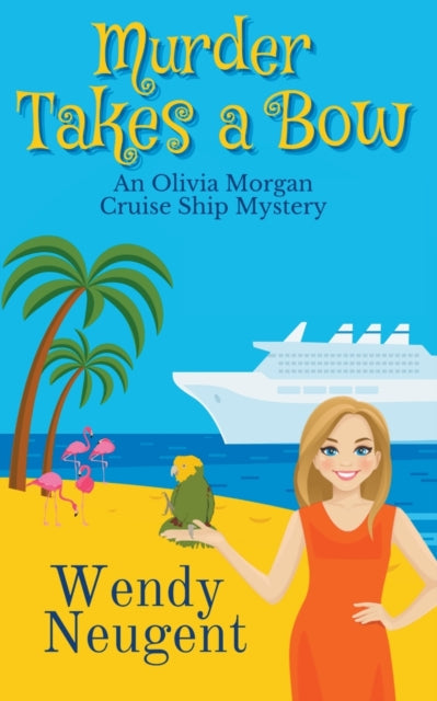 Murder Takes a Bow book cover featuring a tropical scene with a cruise ship.