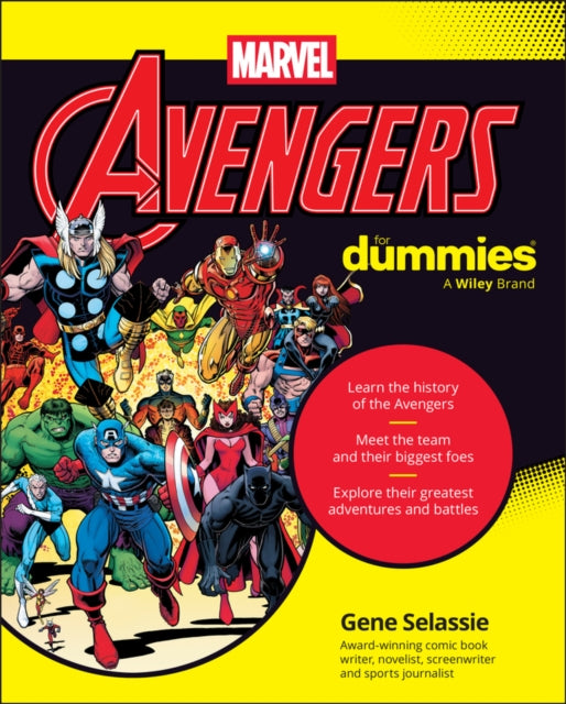 Avengers For Dummies book cover featuring Marvel's Avengers characters.