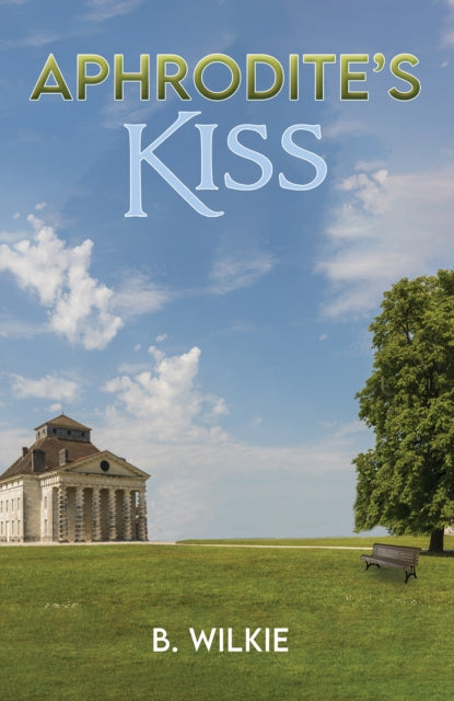 Aphrodite's Kiss book cover with a building and a tree.