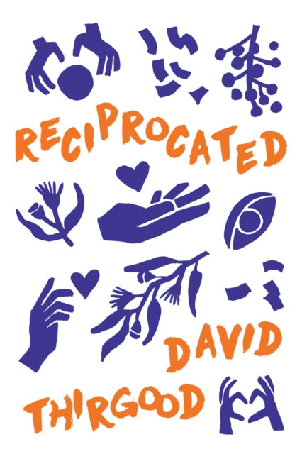Reciprocated book cover with abstract blue and orange graphics.