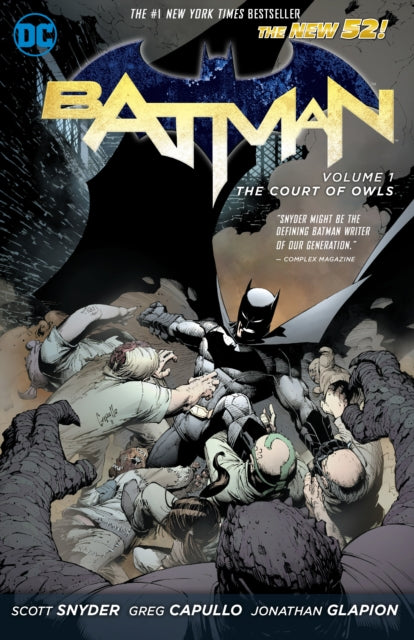 Batman Vol. 1 The Court of Owls comic book cover featuring Batman fighting.