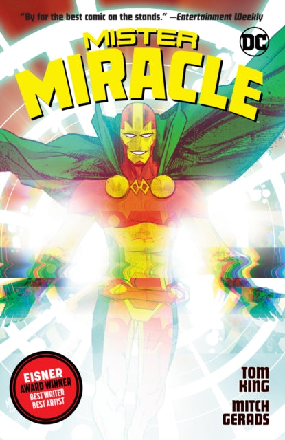 Mister Miracle comic book cover featuring the hero in costume with a green cape.