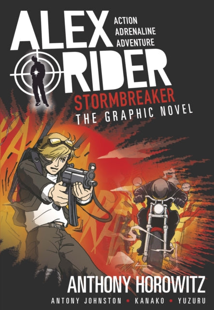 Alex Rider Stormbreaker graphic novel cover with characters and title.