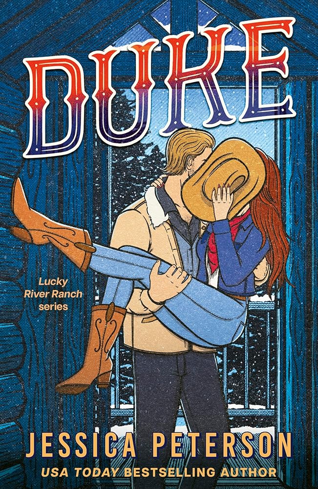 Book cover for Duke by Jessica Peterson, featuring a couple kissing.