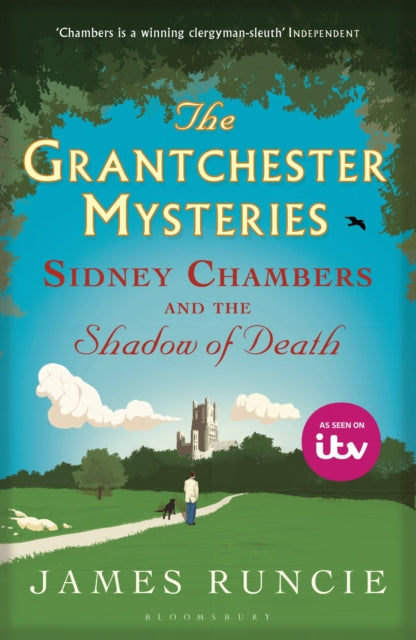 The Grantchester Mysteries 1 book cover features a pastoral scene with a church and a man walking his dog.
