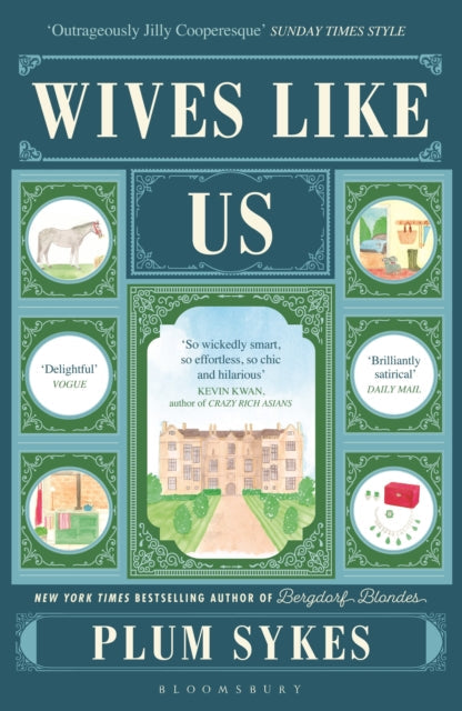 Book cover for Wives Like Us by Plum Sykes with illustrations.