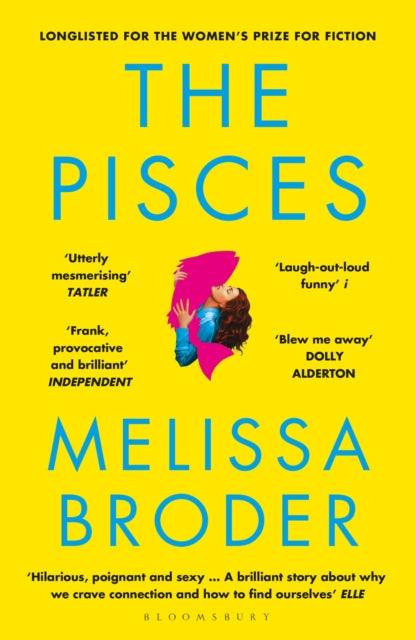 The Pisces book cover with a woman holding a pink fish.