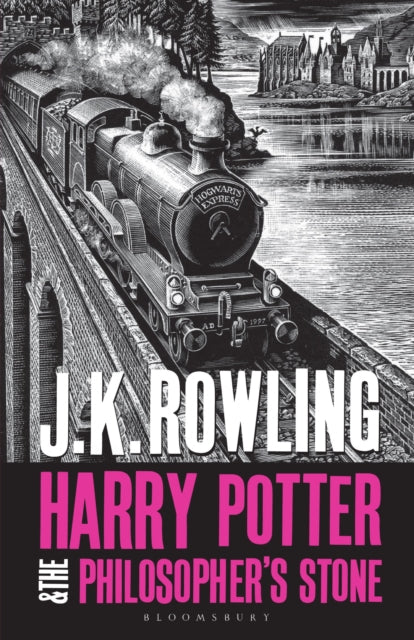 Harry Potter and the Philosopher's Stone book cover with Hogwarts Express.