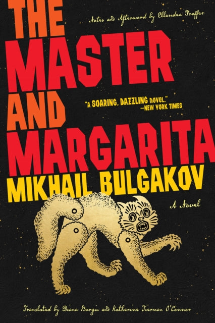 The Master and Margarita book cover with a stylized cat illustration.