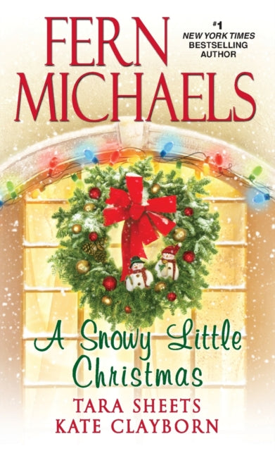 A Snowy Little Christmas book cover featuring a wreath and snow.