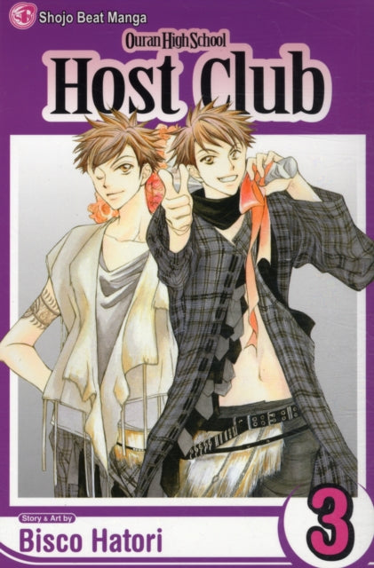 Ouran High School Host Club, Vol. 3 manga cover featuring two male characters.