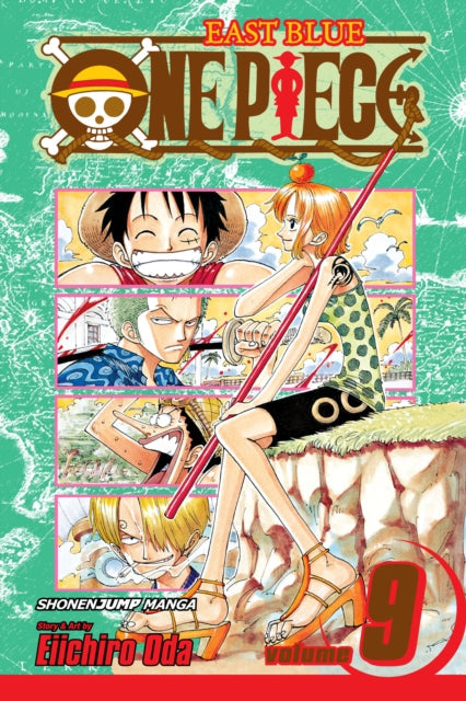 One Piece, Vol. 9 manga cover featuring Nami and other characters.