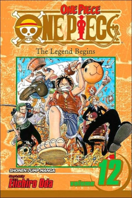 One Piece, Vol. 12 manga cover featuring the Straw Hat Pirates.