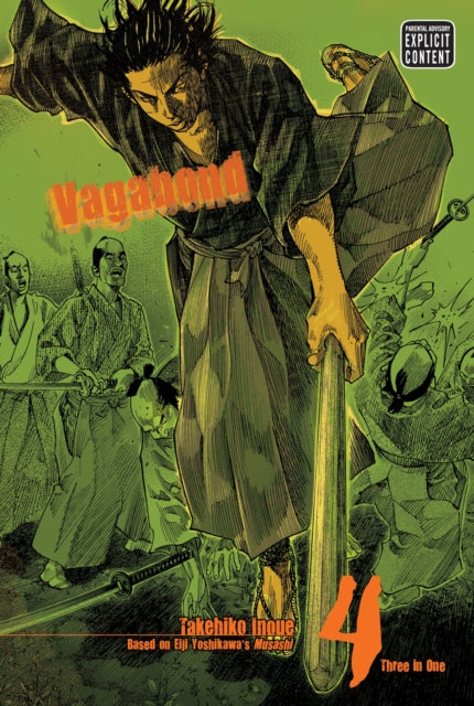 Vagabond Vol. 4 VIZBIG Edition manga cover featuring a samurai in action.