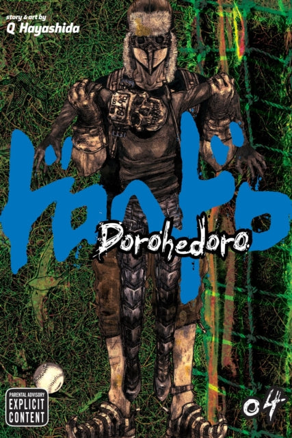 Dorohedoro Vol. 4 manga cover featuring a character in a mask and fur hat.