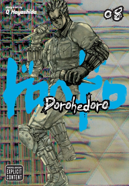 Dorohedoro, Vol. 8 manga cover featuring a man with a knife and armor.