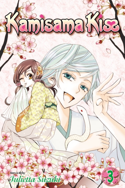 Kamisama Kiss, Vol. 3 manga cover featuring Nanami and Tomoe with cherry blossoms.
