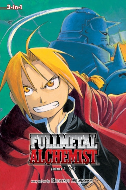 Fullmetal Alchemist 3-in-1 edition manga cover featuring Edward Elric and Alphonse Elric.