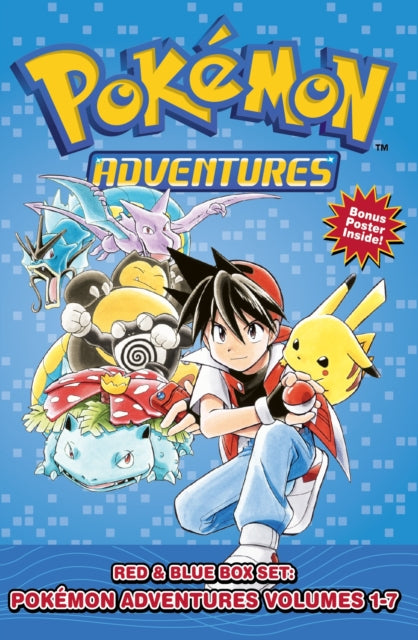 Pokemon Adventures Red & Blue Box Set featuring characters and Pokemon.