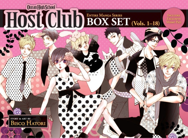 Ouran High School Host Club Complete Box Set featuring manga volumes 1-18 and a memo pad.