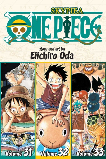 One Piece Sky Island manga volumes 31, 32, and 33 cover art.