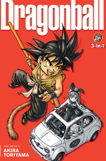 Dragon Ball 3-in-1 Vol 1 cover art with Goku, Bulma, and Oolong in a car.