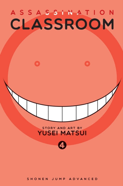 Assassination Classroom Vol. 4 manga cover featuring a large smiling face.