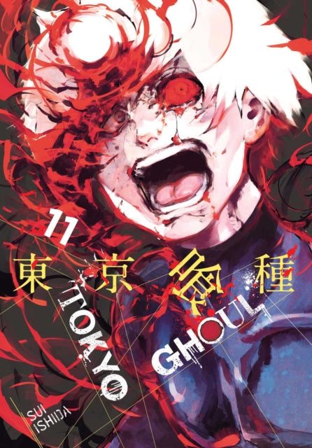 Tokyo Ghoul, Vol. 11 manga cover featuring a distressed character with red accents.