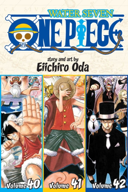 One Piece Water Seven manga volumes 40, 41, and 42 featuring characters from the series.