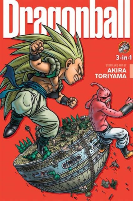 Dragon Ball 3-in-1 Vol 14 manga cover with Goku and Majin Buu fighting.