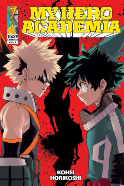 My Hero Academia, Vol. 2 manga cover featuring Deku and Bakugo.