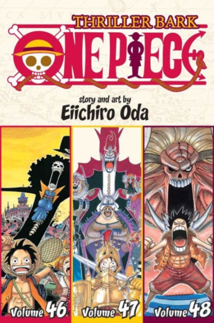One Piece Thriller Bark manga cover featuring volumes 46, 47, and 48.