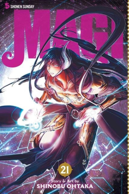 Magi The Labyrinth of Magic Vol 21 manga cover featuring a character with horns.