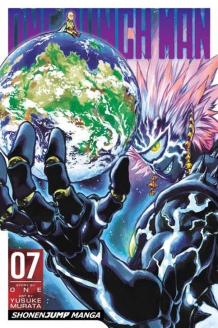 One-Punch Man, Vol. 7 manga cover featuring Saitama and Boros with Earth.