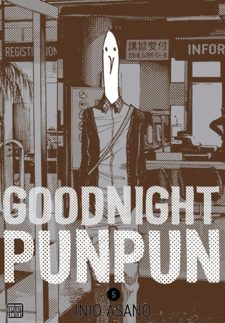 Goodnight Punpun, Vol. 5 manga cover featuring Punpun with a white bird-like head.