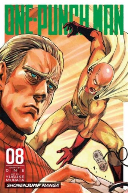 One-Punch Man Vol. 8 manga cover featuring Saitama and King.