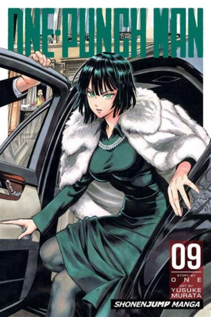One-Punch Man, Vol. 9 manga cover featuring Fubuki in a car.