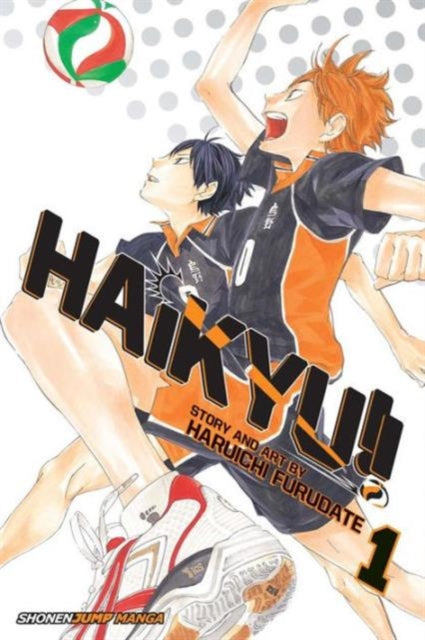 Haikyu!!, Vol. 1 manga cover featuring two male anime characters and a volleyball.