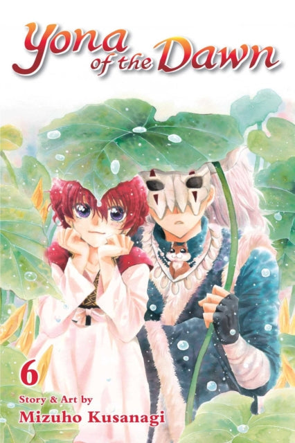 Yona of the Dawn, Vol. 6 manga cover featuring Yona and Hak under a large leaf.