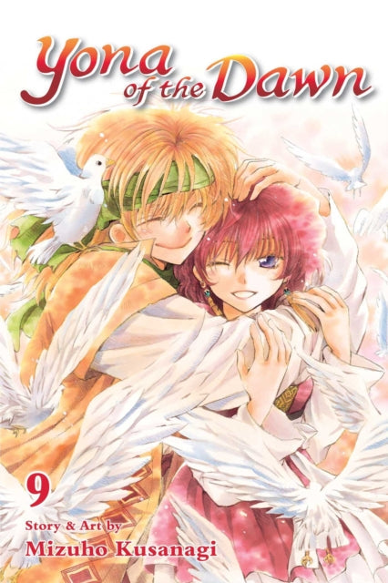 Yona of the Dawn, Vol. 9 manga cover featuring two characters and white birds.